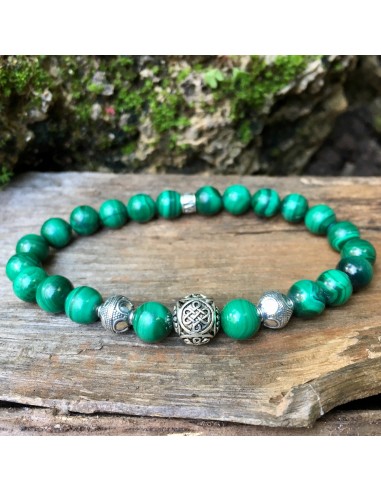 Bracelet Luxe « Guérison » Malachite - Argent 925 - 8 mm acheter en ligne