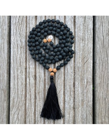 Collier Mala « Force » Pierre de Lave et Rudraksha - 6 mm offre 