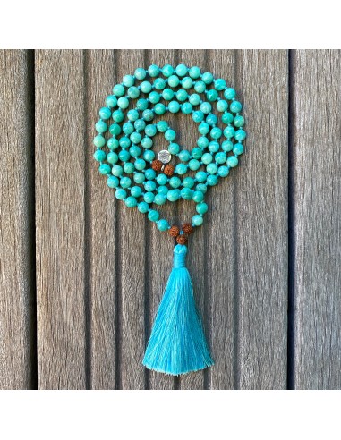 Collier Mala « Confiance » Amazonite et Rudraksha - 6 mm chez Cornerstreet bien 