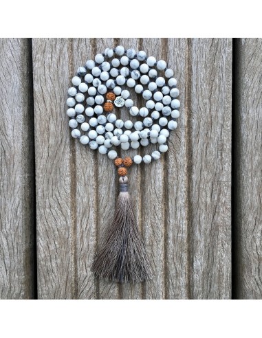 Collier Mala « Calme » Howlite et Rudraksha - 6 mm Venez découvrir notre 