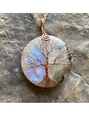 Pendentif « Arbre de vie » en Pierre de Lune soldes