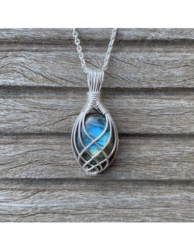 Pendentif « Goutte d'eau » en Labradorite Spectrolite Amélioration de cerveau avec