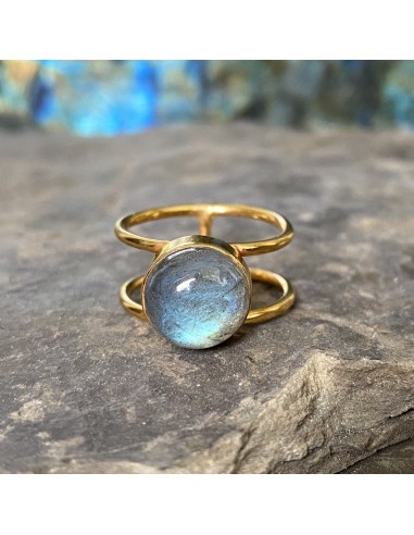 Bague en Labradorite ronde - Or ou Argent en stock