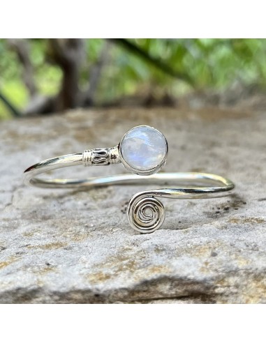 Bracelet Jonc « Sérénité » Pierre de lune - Argent 925 Les êtres humains sont 