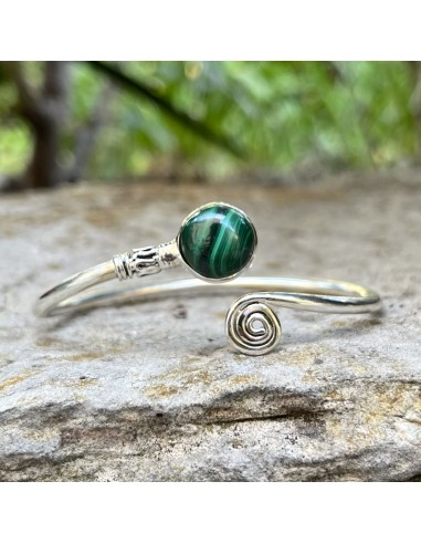 Bracelet Jonc « Guérison » Malachite  - Argent 925 En savoir plus