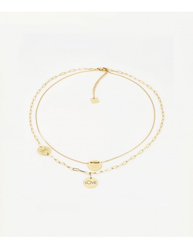 Collier Multi Charm Love (Acier doré) prix