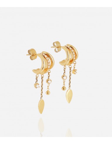 Boucles d'oreilles Isabella (Acier doré) en linge