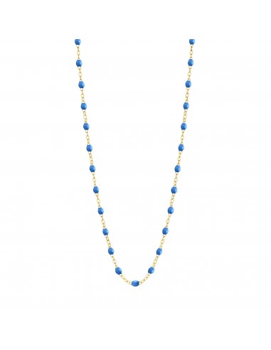 Collier bleu fluo Classique Gigi, or jaune, 42 cm pas cher 