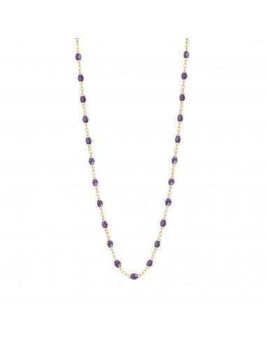 Collier violet Classique Gigi, or jaune, 42 cm français