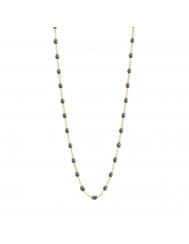 Collier gris foncé Classique Gigi, or jaune, 42 cm de France