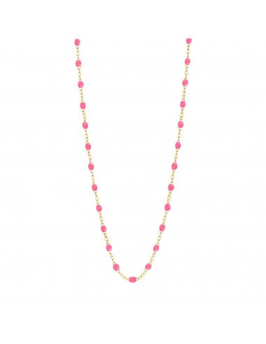 Collier rose fluo Classique Gigi, or jaune, 42 cm Comparez plus de prix