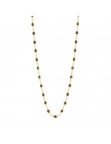 Collier kaki Classique Gigi, or jaune, 42 cm en stock