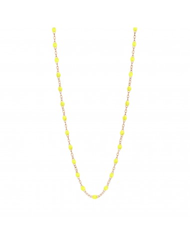 Collier jaune fluo Classique Gigi, or rose, 42 cm Par le système avancé 