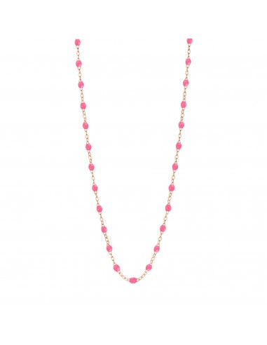 Collier rose fluo Classique Gigi, or rose, 42 cm soldes