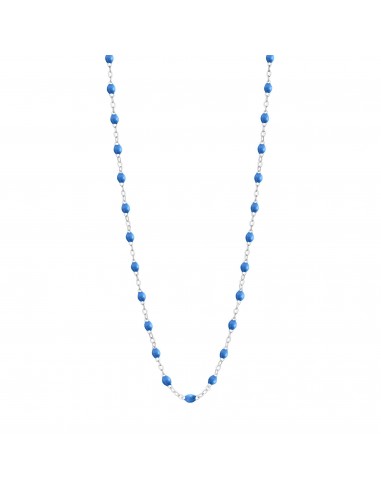 Collier bleu fluo Classique Gigi, or blanc, 42 cm les muscles