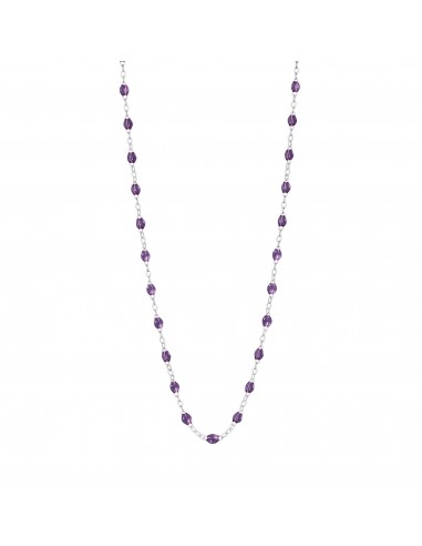 Collier violet Classique Gigi, or blanc, 42 cm rembourrage situé sous