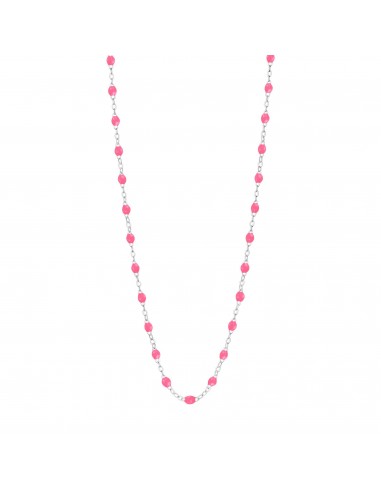 Collier rose fluo Classique Gigi, or blanc, 42 cm online