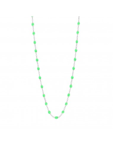 Collier vert fluo Classique Gigi, or blanc, 42 cm Venez découvrir notre 