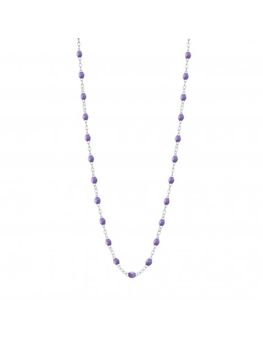 Collier mauve Classique Gigi, or blanc, 42 cm solde