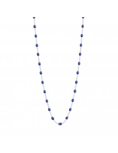 Collier bleuet Classique Gigi, or blanc, 42 cm en linge