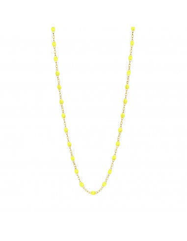 Collier jaune fluo Classique Gigi, or jaune, 45 cm destockage